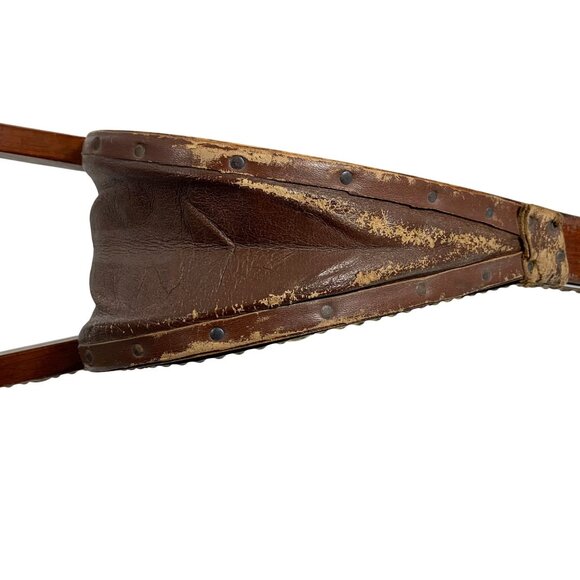 VTG Heart Hobnail Bellow Leather Wood Brass Made in Sweden Works *READ* - Picture 4 of 8